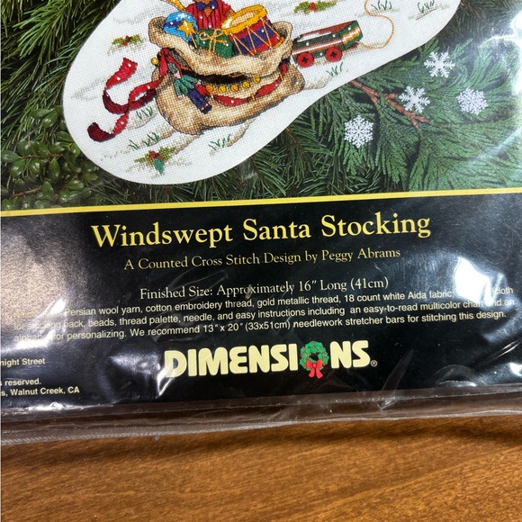 Dimensions Counted Cross stitch christmas stocking Kit - Picture 3 of 3